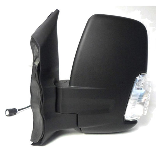 Ford Transit Mk8 (2014 on) Black Electric Short Arm Wing Door Mirror Passenger Side