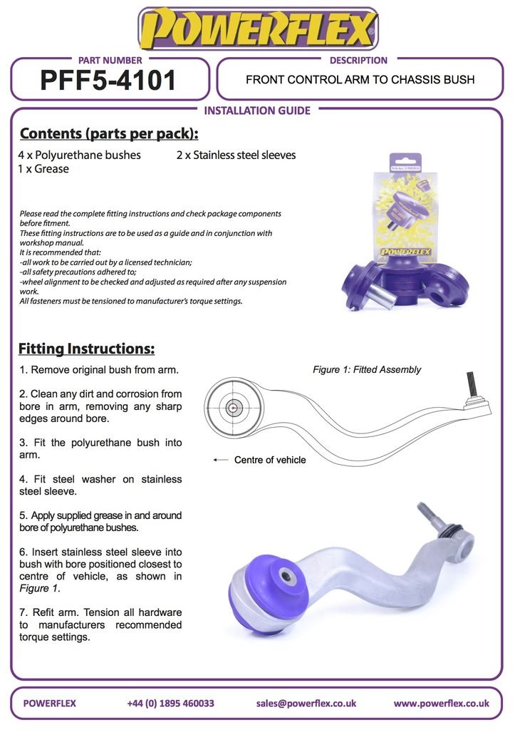 For BMW 4 Series PowerFlex Front Radius Arm To Chassis Bush