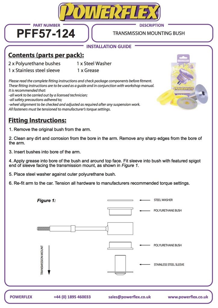 Porsche 911 964 (1989-1994) PowerFlex Transmission Mount Bracket Bush