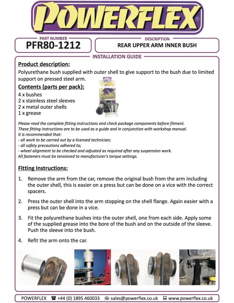 For Saab 9-3 2003-2014 PowerFlex Rear Upper Arm Inner Bush