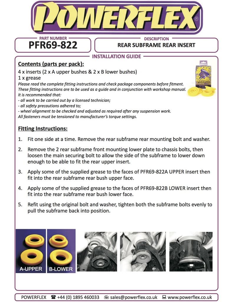 For Scion FR-S PowerFlex Rear Subframe Rear Insert