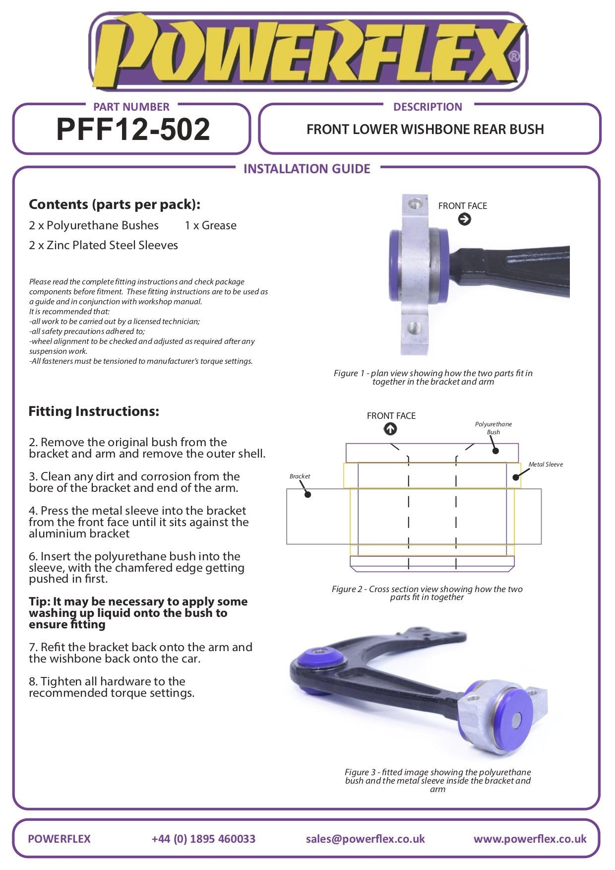 Citroen C5 III (2008-ON) PowerFlex Front Lower Wishbone Rear Bush