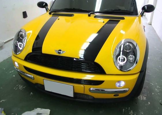 BMW MINI MK1 (R50/53) HATCHBACK 2001-2004 BLACK ANGEL EYES HEADLIGHTS PAIR