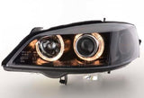 VAUXHALL ASTRA G MK4  1998-2004 BLACK ANGEL EYES HEADLIGHTS PAIR