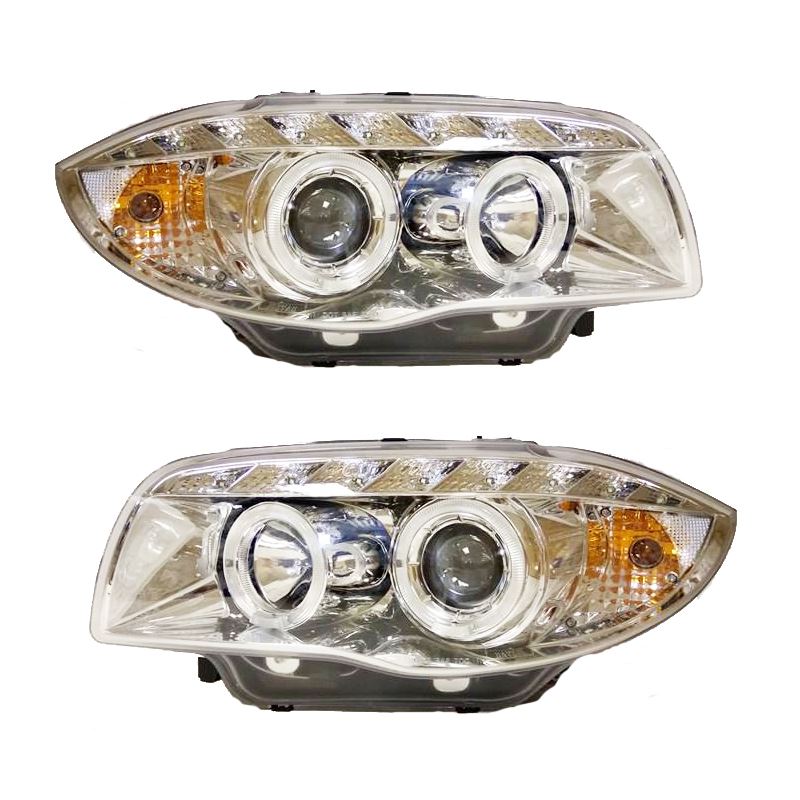 BMW 1 SERIES (E81/82/87/88) 5 DOOR HATCH 2/2007-> CHROME DRL HEADLIGHTS PAIR