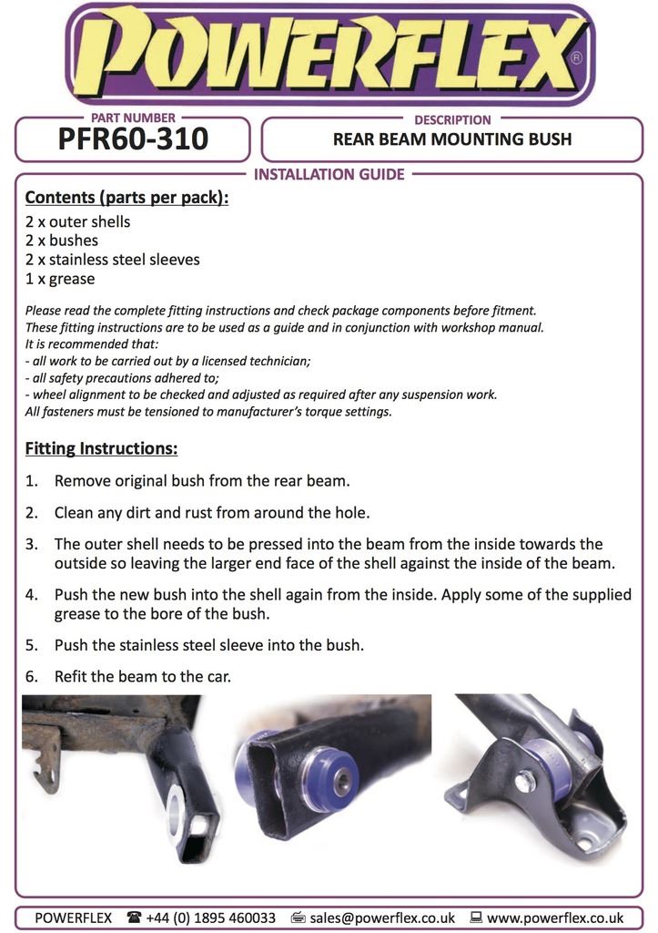 For Renault Clio II 1998-2012 PowerFlex Rear Beam Mounting Bush