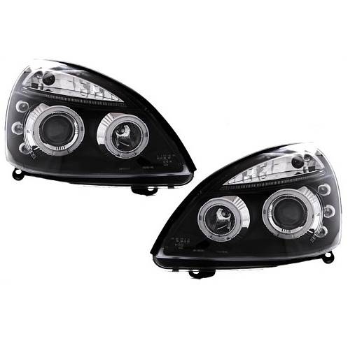 RENAULT CLIO MK2  2001-2005 BLACK ANGEL EYES HEADLIGHTS PAIR