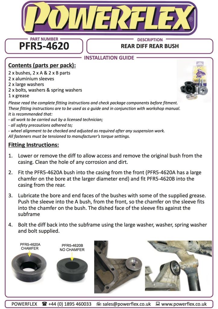 For BMW Z4 E85, E86 2003-2009 PowerFlex Rear Diff Rear Mount