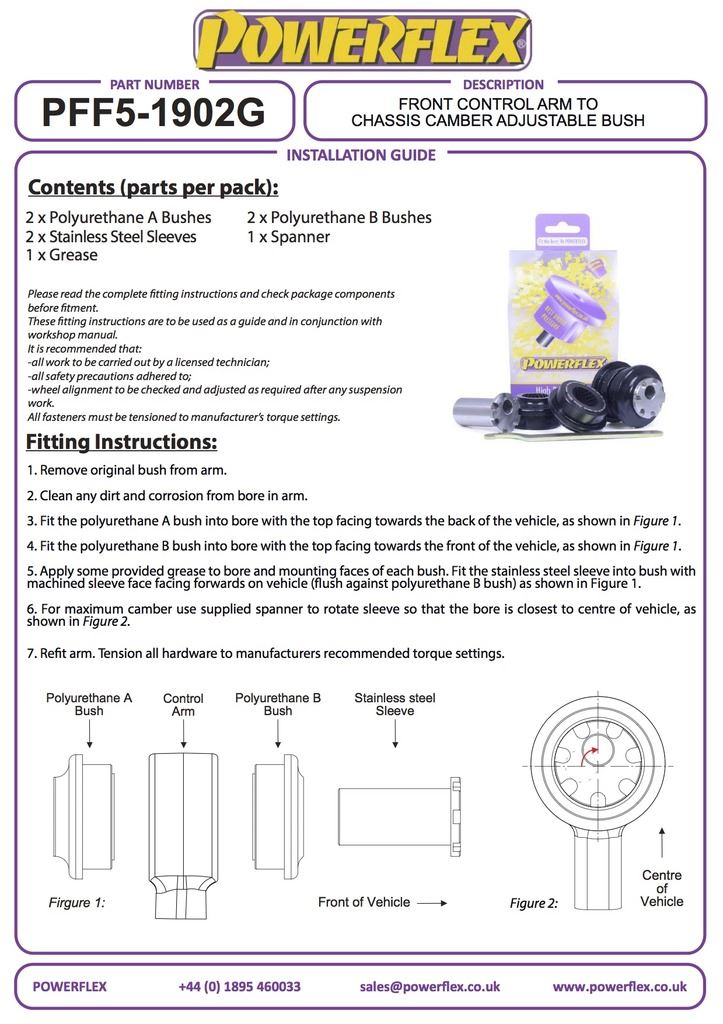 For BMW F20, F21 1 Series 2011- PowerFlex Front Control Arm to Chassis Bush