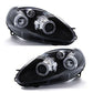 FIAT GRANDE PUNTO  2006-10/2008 BLACK ANGEL EYES HEADLIGHTS PAIR