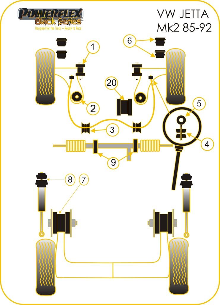 For VW Jetta MK2 1985-1992 PowerFlex Bump Stop Rear