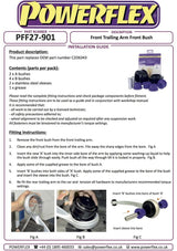 For Jaguar XJ-X351 2010- PowerFlex Front Trailing Arm Front Bush