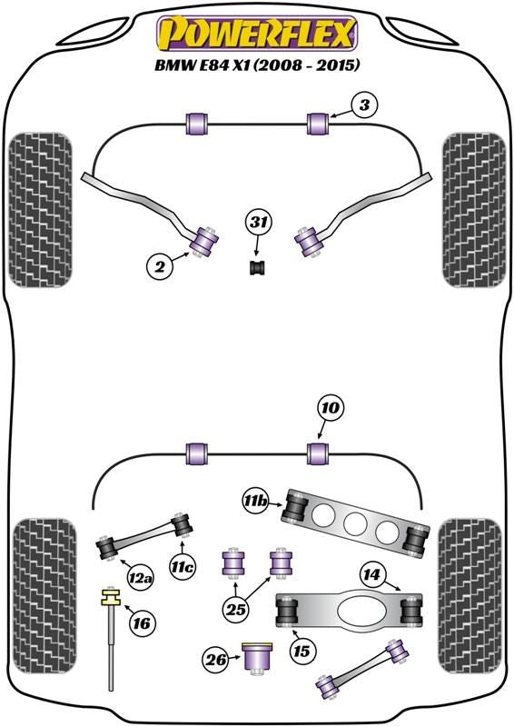 BMW E84 X1 xDrive (2008-2015) PowerFlex Shift Arm Front Bush Oval