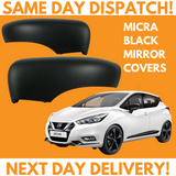 Nissan Micra K14 2016-2020 Wing Mirror Covers Black Left & Right Pair