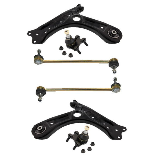 For Audi A1 2010-2016 Front Lower Wishbones Arms and Drop Links Pair