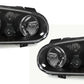 VW GOLF MK4 1998-2004 BLACK R32 LOOK PROJECTOR HEADLIGHTS HEADLAMPS & FOGS