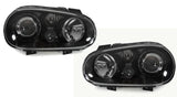 VW GOLF MK4 1998-2004 BLACK R32 LOOK PROJECTOR HEADLIGHTS HEADLAMPS & FOGS