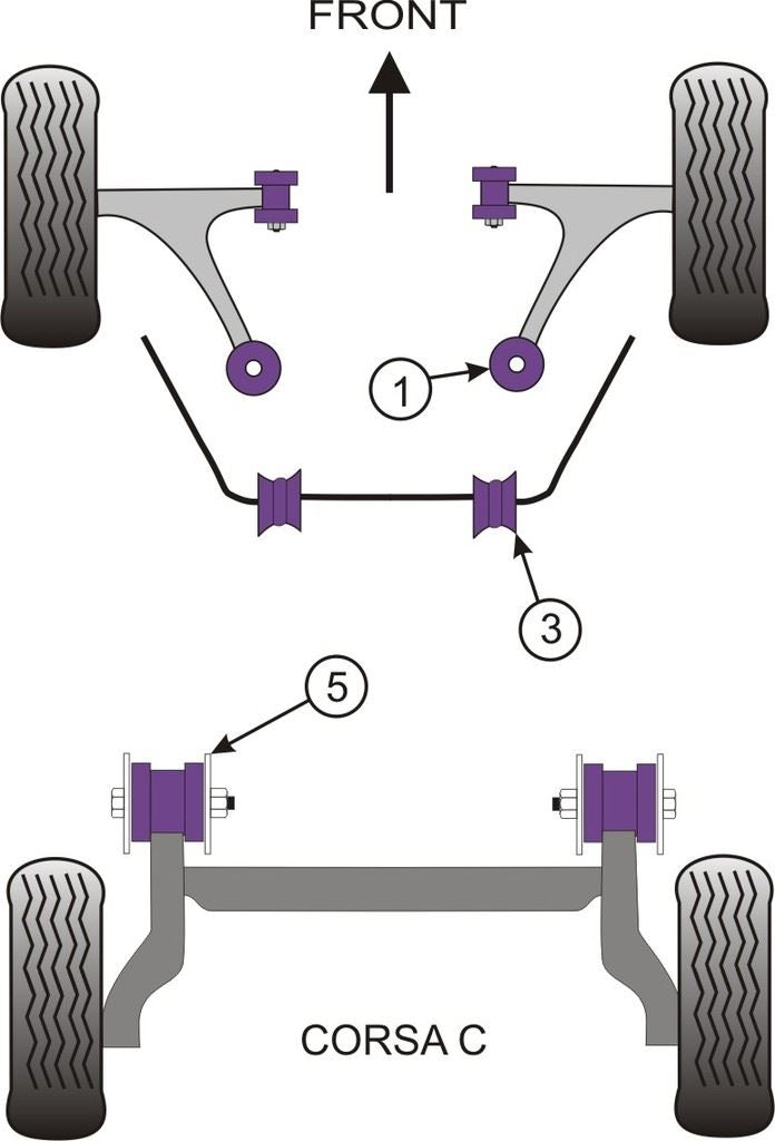 For Vauxhall Tigra Twin Top 2004- PowerFlex Universal Exhaust Mount