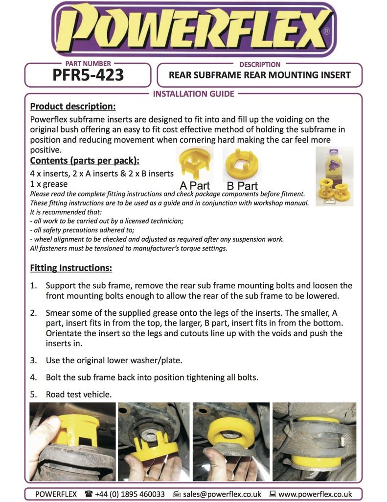 For BMW 3 Series 2005-2013 PowerFlex Rear Subframe Rear Mounting Insert