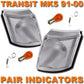 FORD TRANSIT MK4 & 5 1991-2000 FRONT INDICATORS CLEAR 1 PAIR O/S & N/S