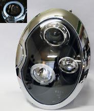 BMW MINI MK1 (R50/53) HATCHBACK 2001-2004 BLACK ANGEL EYES HEADLIGHTS PAIR