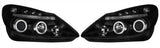 VAUXHALL CORSA D MK3  7/2006-8/2011 BLACK ANGEL EYES HEADLIGHTS PAIR