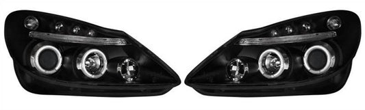 VAUXHALL CORSA D MK3  7/2006-8/2011 BLACK ANGEL EYES HEADLIGHTS PAIR