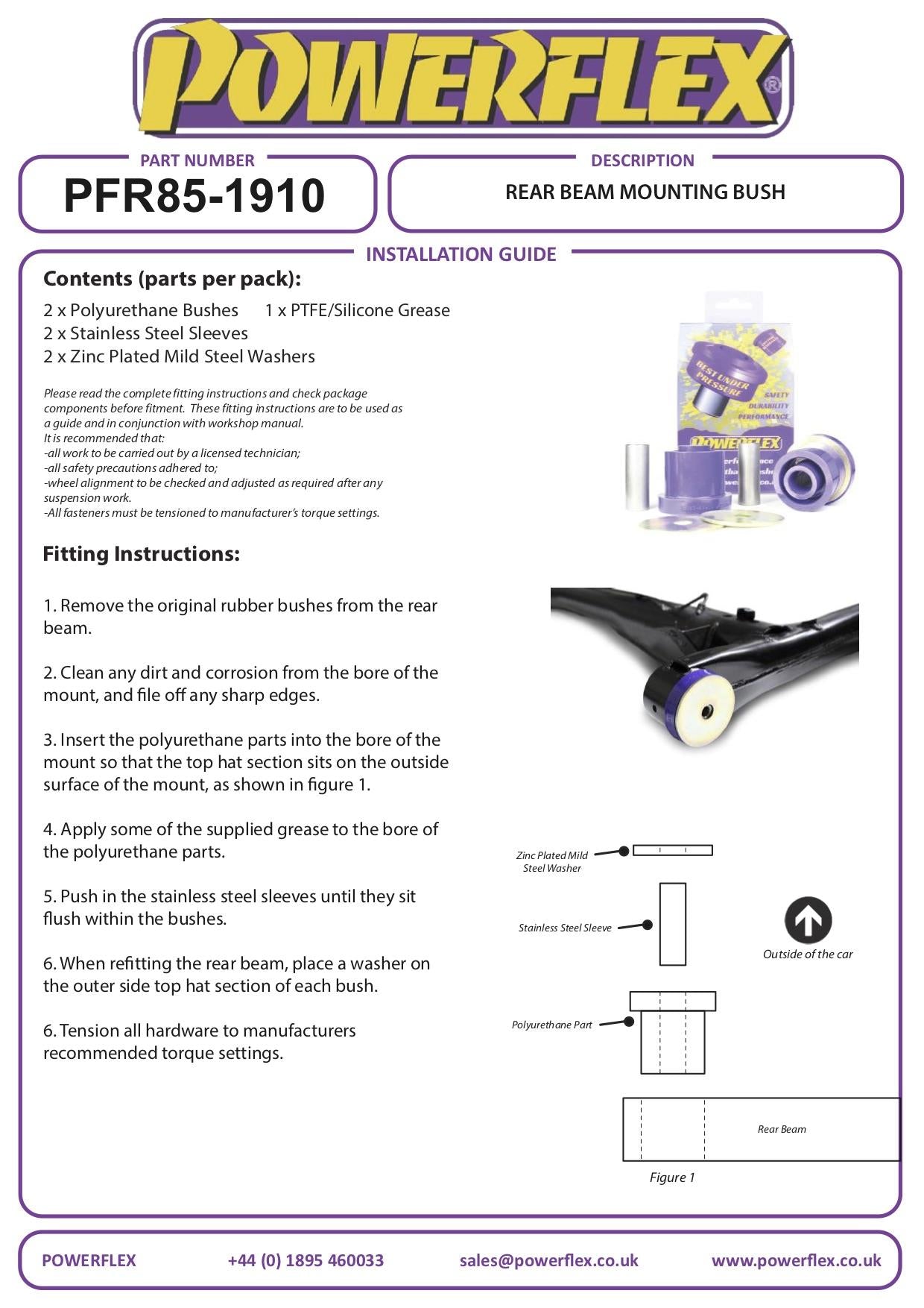 Skoda Citigo (2011 -) PowerFlex Rear Beam Mounting Bush
