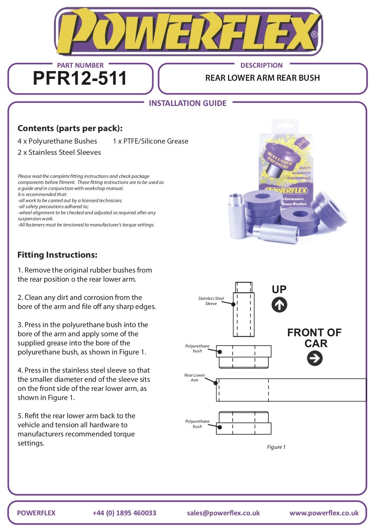 Citroen DS5 Hybrid4 4x4 (2011-on) PowerFlex Rear Lower Arm Rear Bush