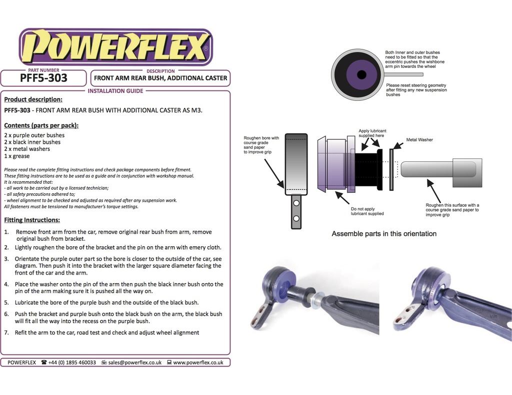 For BMW Z1 1988-1991 PowerFlex Front Lower Wishbone Rear Bush