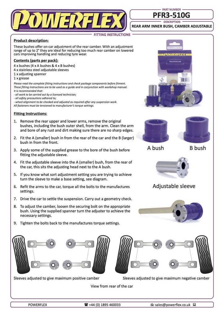 For Audi S3 Mk1 4WD 1999-2003 PowerFlex Black Series Rear Arm Inner Bush