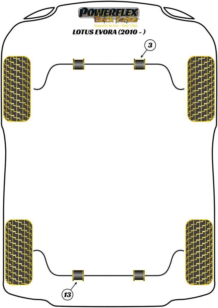 Lotus Evora (2010 on) PowerFlex Black Rear Anti Roll Bar Bush 21.5mm