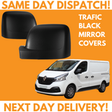 Renault Trafic 2014-2020 Wing Mirror Covers Black Left & Right Side Pair