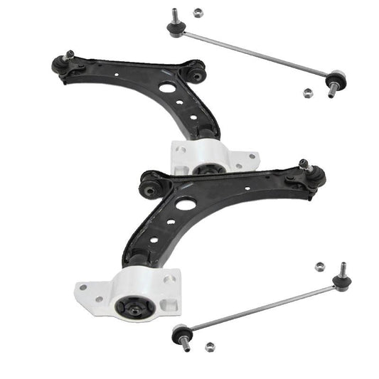 For Vw Touran 2003-2011 Front Lower Wishbones Arms and Drop Links Pair