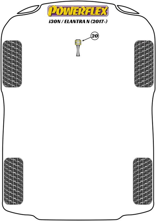 Hyundai Elantra N (2017 ON) PowerFlex Black Lower Torque Mount Bush-Motorsport