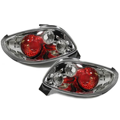 PEUGEOT 206 COUPE/CABRIO 206CC 2000-6/2003 REAR TAIL LIGHTS CHROME LEXUS PAIR