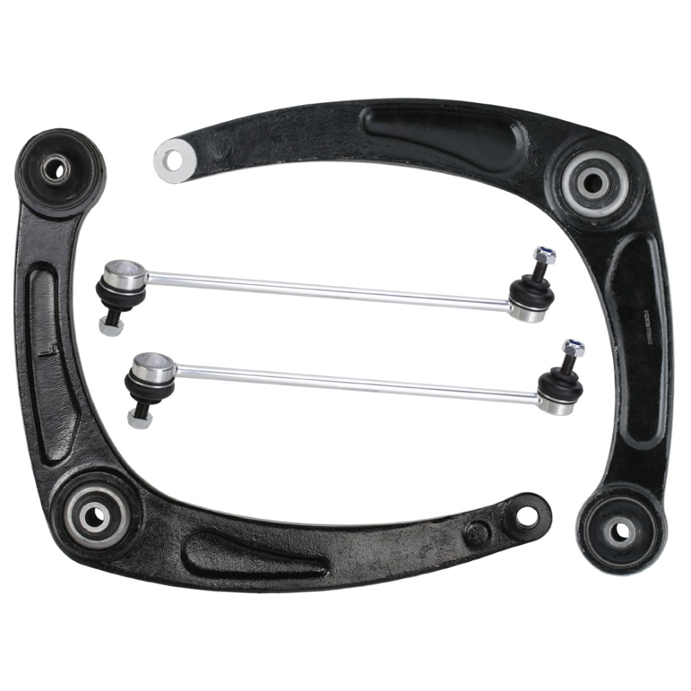 For Citroen C4 2004-2016 Front Lower Wishbones Arms and Drop Links Pair