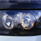 VOLKSWAGEN TRANSPORTER T5 INC.CARAVELLE 2003-2010 BLACK ANGEL EYES HEADLIGHTS PAIR
