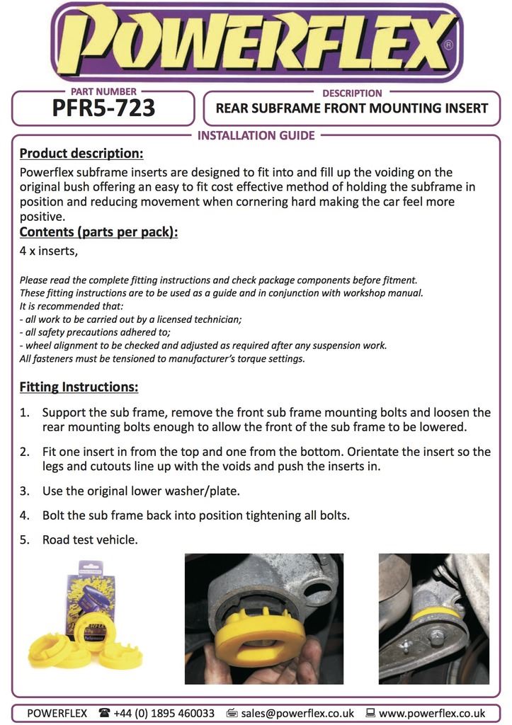 For BMW E63 6 Series 2003-2010 PowerFlex Rear Subframe Front Mounting Insert