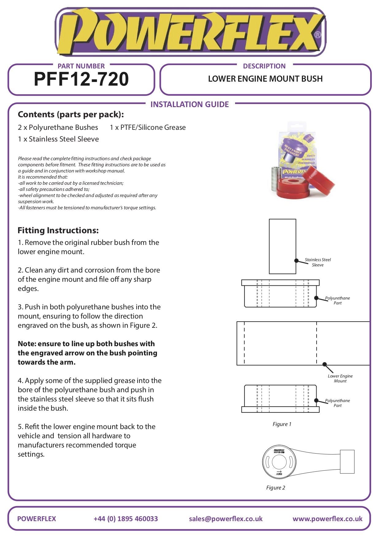 Peugeot 107 (2005-2014) PowerFlex Lower Engine Mount Bush