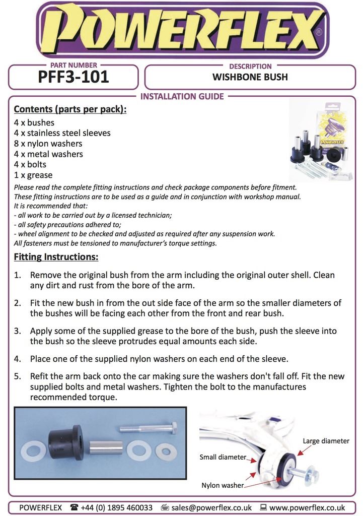 For Audi 80, 90 Quattro 1992-1996 PowerFlex Black Series Front Wishbone Bush