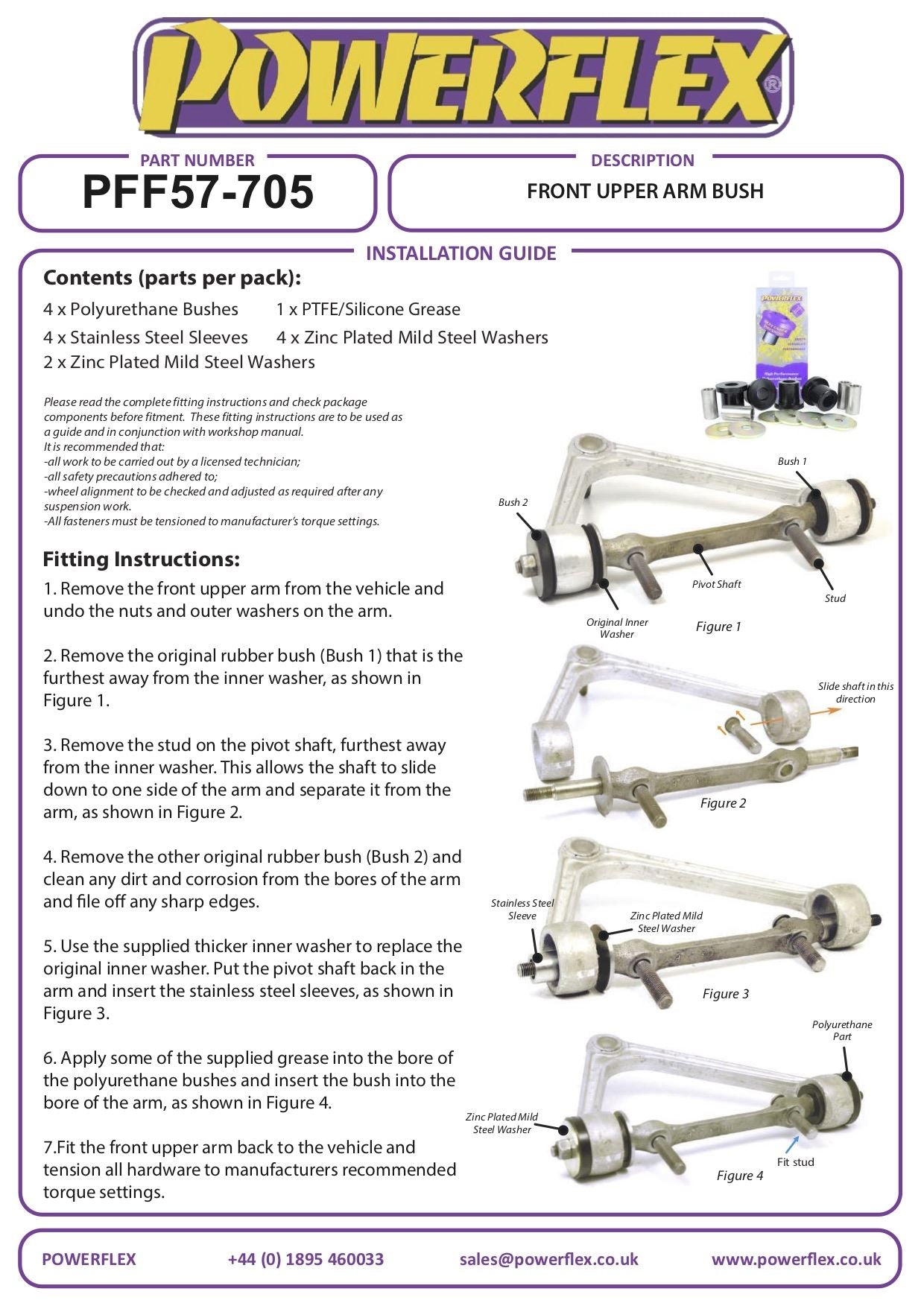 Porsche 928 1978-1995 PowerFlex Black Front Upper Arm Bush