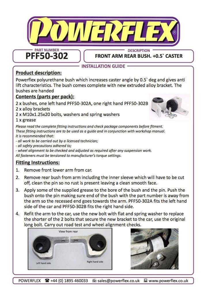 For Peugeot 306 PowerFlex Front Arm Rear Bush