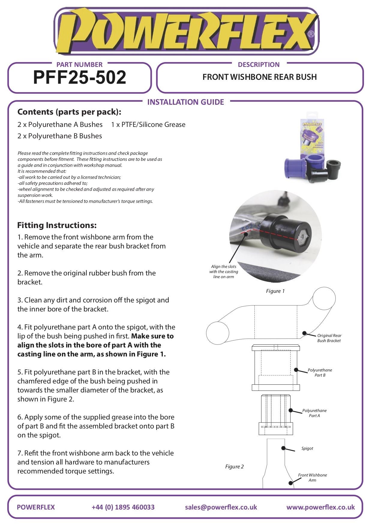 Honda Civic Mk8 FK/KN (2005-2012) PowerFlex Black Front Wishbone Rear Bush