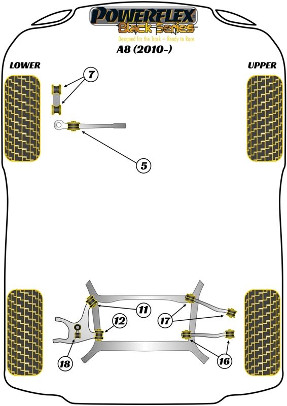 For Audi A8 2010- PowerFlex Black Series Front Anti Roll Bar Link Bush