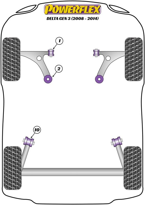 For Lancia Delta Gen 3 (2008-2014) PowerFlex Rear Beam Mounting Bush