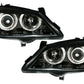 VAUXHALL ASTRA G MK4  1998-2004 BLACK ANGEL EYES HEADLIGHTS PAIR