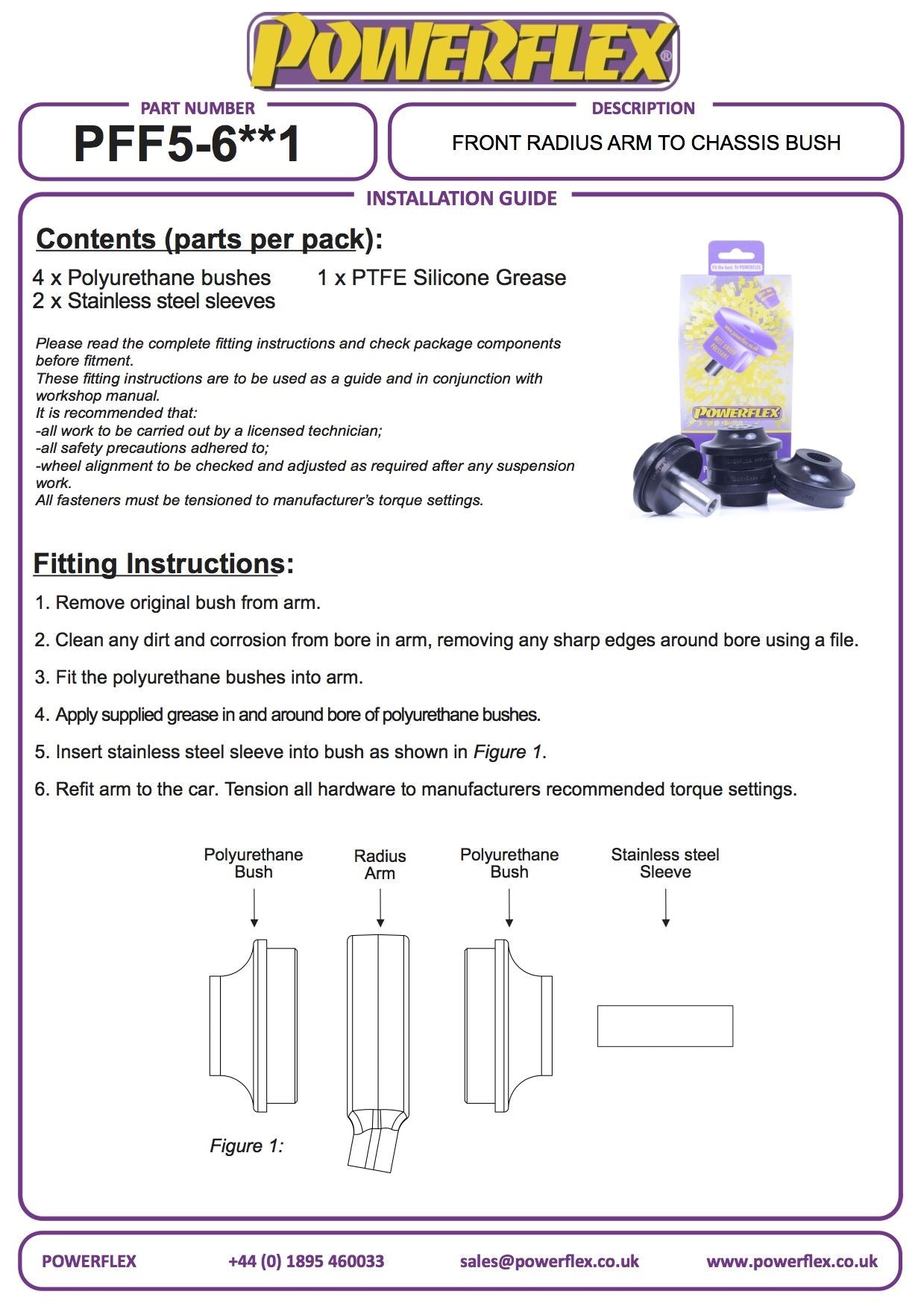 For BMW 5 Series xDrive (2010-2016) PowerFlex Black Front Arm to Chassis Bush