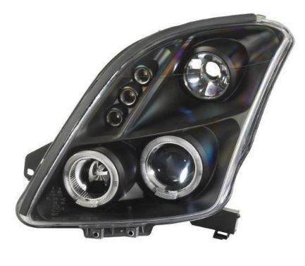 SUZUKI SWIFT  2/2005-2010 BLACK ANGEL EYES HEADLIGHTS PAIR