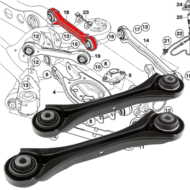 BMW 1 Series E87, E81 2004-2013 Rear Upper Wishbones Suspension Arms Pair